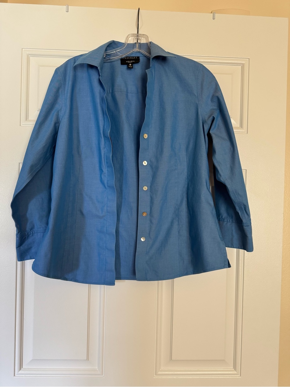 Foxcroft Blue Button-Front Shirt